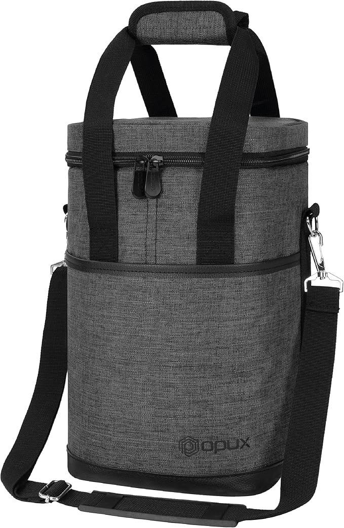 Opux Insulated Wine Tote, 4 Bottle Cooler Bag - Image 9