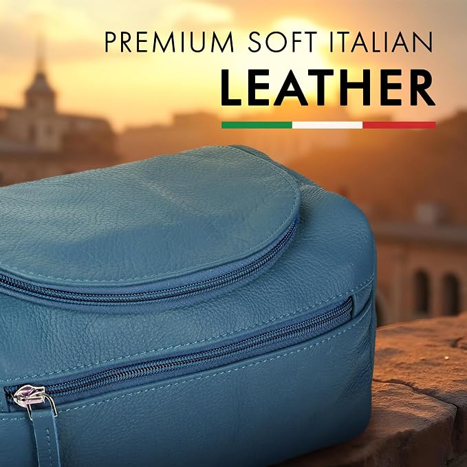 ELIZO Premium REAL Leather Toiletry Bag - Image 3