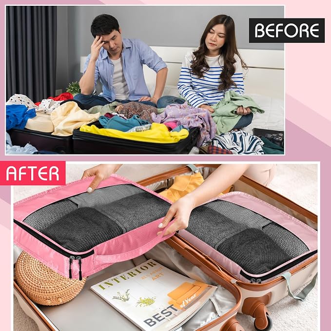 5 Pcs Packing Cubes for Suitcase Large Travel Cubes Carry on Luggage Organizer - Image 5