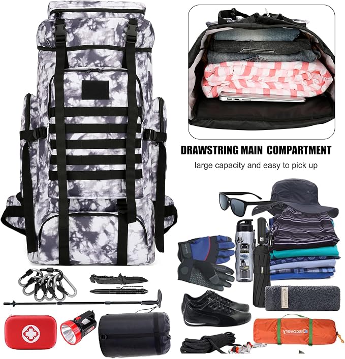 Hiking Backpack for Men 70L/100L Camping Backpack Military Rucksack Molle 3 - Image 3