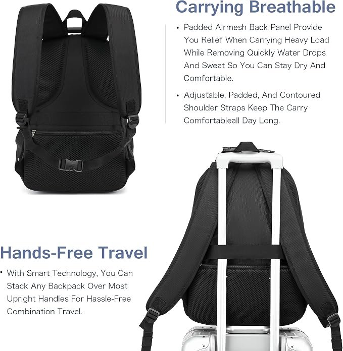 Boniyee Travel Backpack 17.3 Inch, Business Anti-Theft Laptop Bag - Image 3