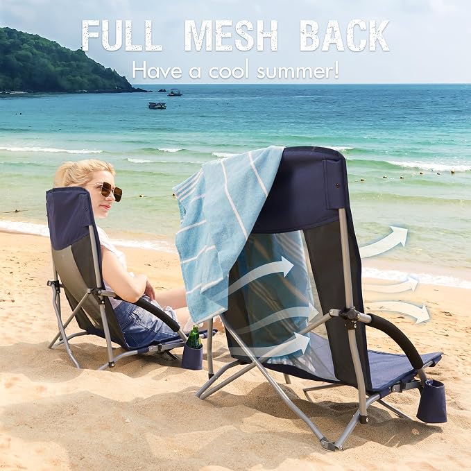 PORTAL Beach Chairs for Adults Camping Low Lightweight Portable Chair - Image 6