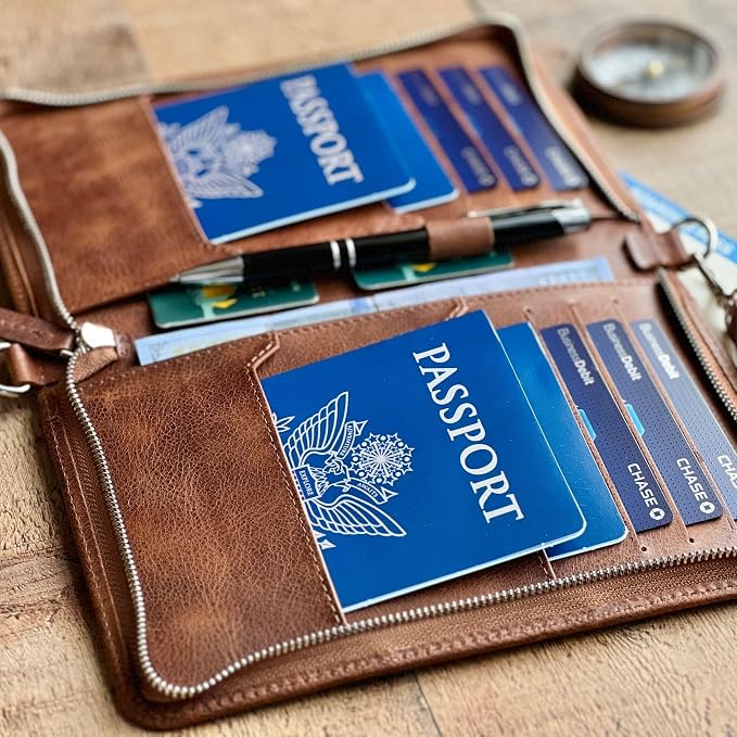Personalized Leather Passport Holder, Handmade Travel Wallet - Image 7