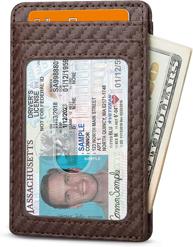 Buffway Mens Slim Wallet, Minimalist Thin Front Pocket Leather Credit Card - Image 2