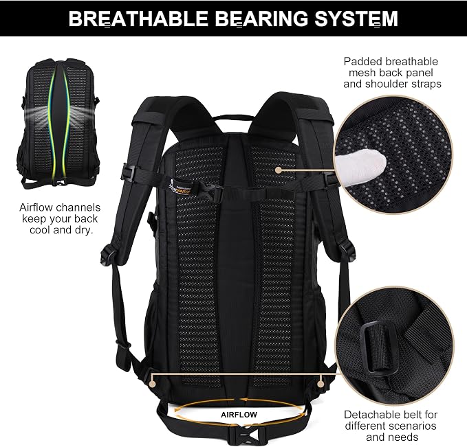 MOUNTAINTOP Hiking Backpack, 25L Camping Backpack, Men Women Hiking Daypack - Image 6