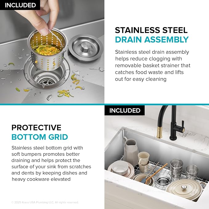 Kraus KHU100-32 Standart PRO 16 Gauge Undermount Single Bowl Stainless Steel - Image 11