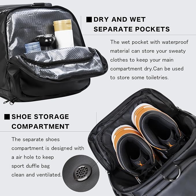 40L Travel Duffle Bag, 4-in-1 Large Gym Bag - Image 4