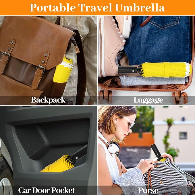 Travel Umbrella Superior, Beautiful & Compact, Large Strong but Light Portable - Image 6