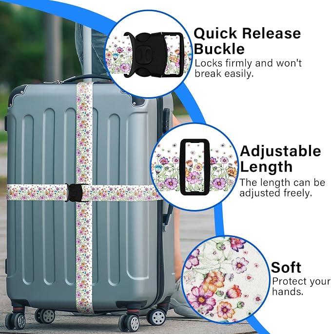 Luggage Straps for Suitcases, Travel Adjustable Belt - Image 2