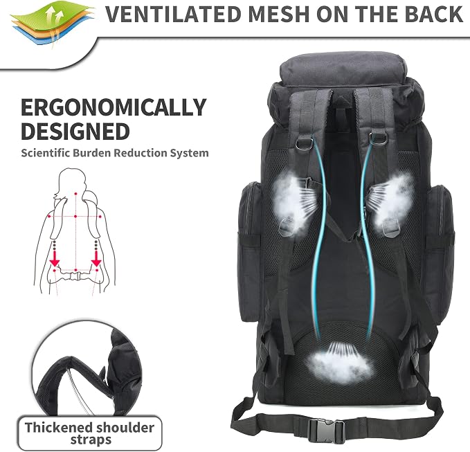 King'sGuard 70L Camping Hiking Backpack Tactical Backpack Military Molle - Image 4