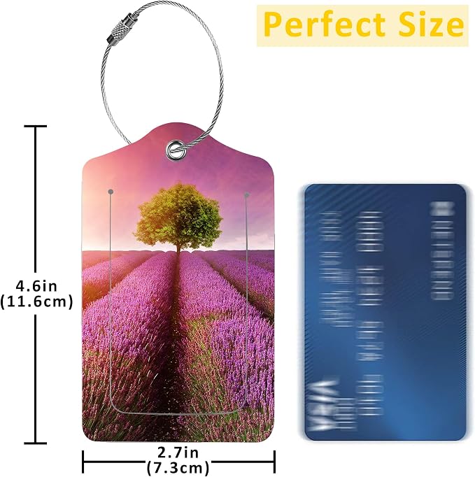 2 Pack Luggage Tags for Suitcases, Stunning Lavender Field Luggage Tag - Image 2