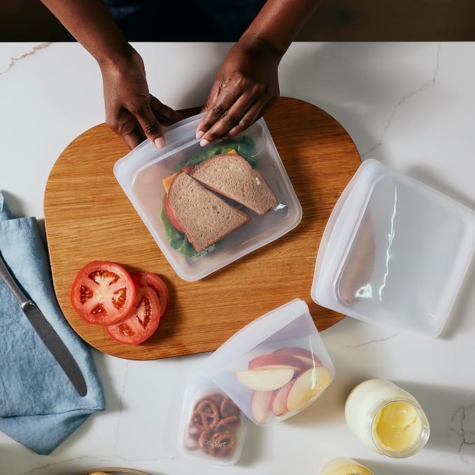 Stasher Premium Silicone Reusable Food Storage Bags, Starter Kit, Sea Spray - Image 3