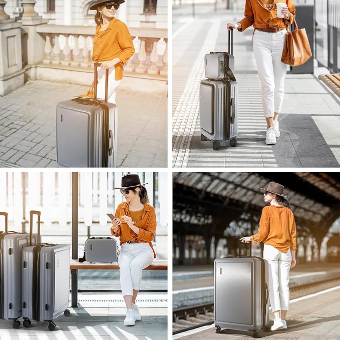 Hard Shell Luggage Sets with Spinner Wheels 4 Piece, Expandable Large Suitcases - Image 7