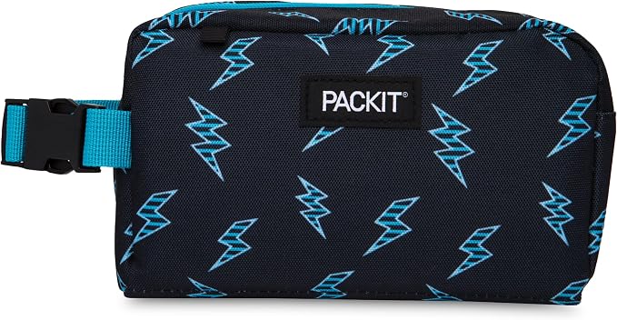 PackIt Freezable Snack Box, Striped Bolts, Built by PackIt