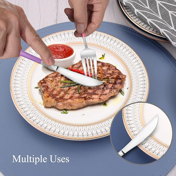 Mirror Silver multicolor Silverware Set, 20-Piece Stainless Steel Flatware Set - Image 5