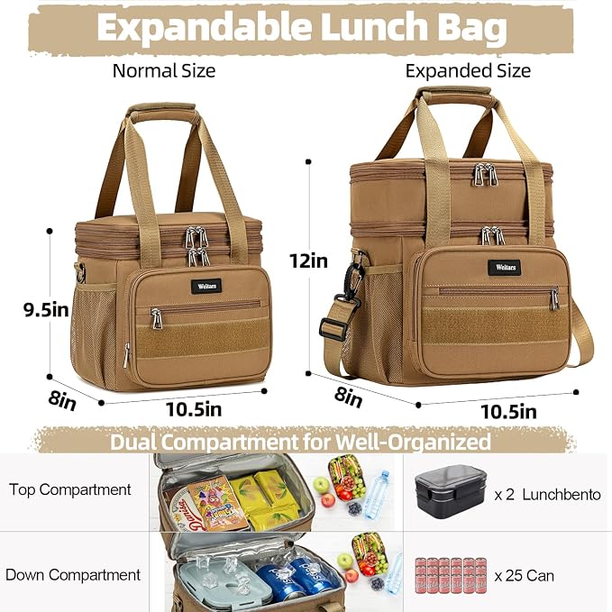 Weitars Lunch Box for Men Women Dual Compartment Lunch Box Heavy Duty Large - Image 5