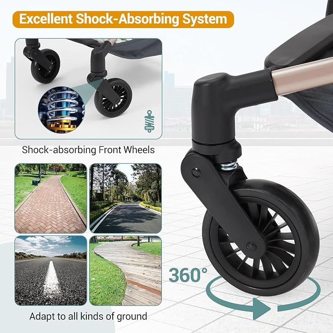 Jojoka Lightweight Stroller for Airplane, Compact Strollers for Travel - Image 4