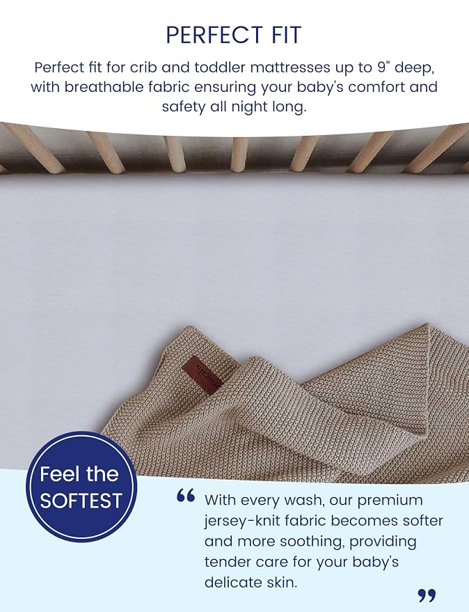 TotAha Soft Crib Sheets Girl-Hypoallergenic, Silky Comfort, Buttery Soft - Image 3