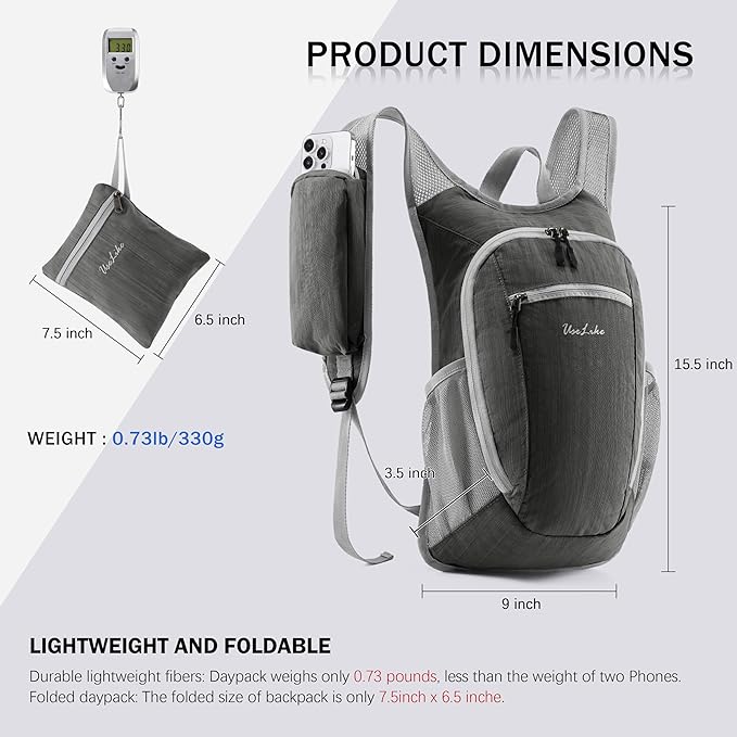 10L Small Hiking Backpack Travel Daypack Lightweight Packable Back Pack - Image 6
