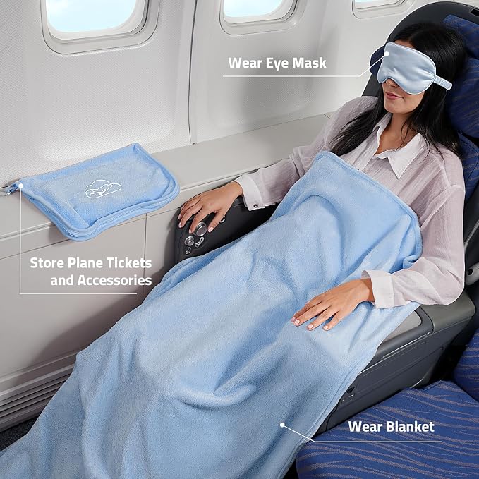 Travel Blanket, Ultra-Soft, Warm & Lightweight Travel Blanket Airplane - Image 4