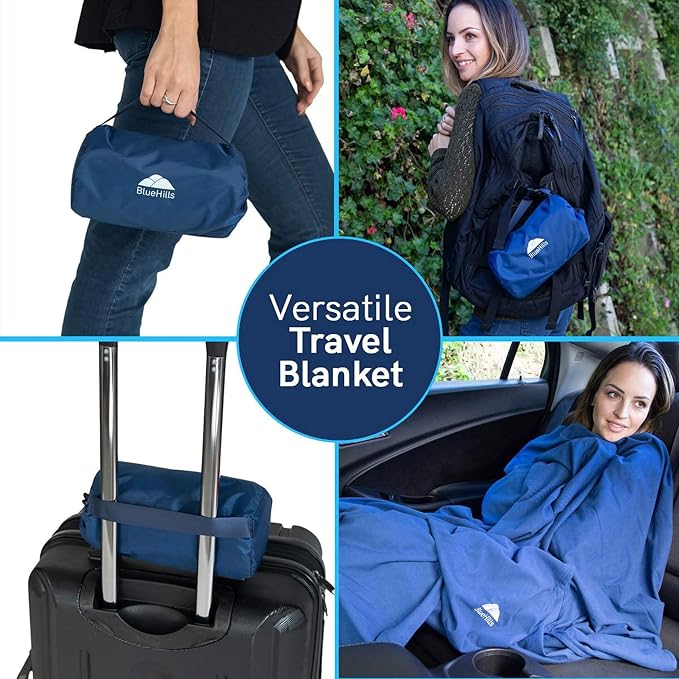 BlueHills Ultra Compact Travel Blanket Pillow in Portable Bag Case - Image 8