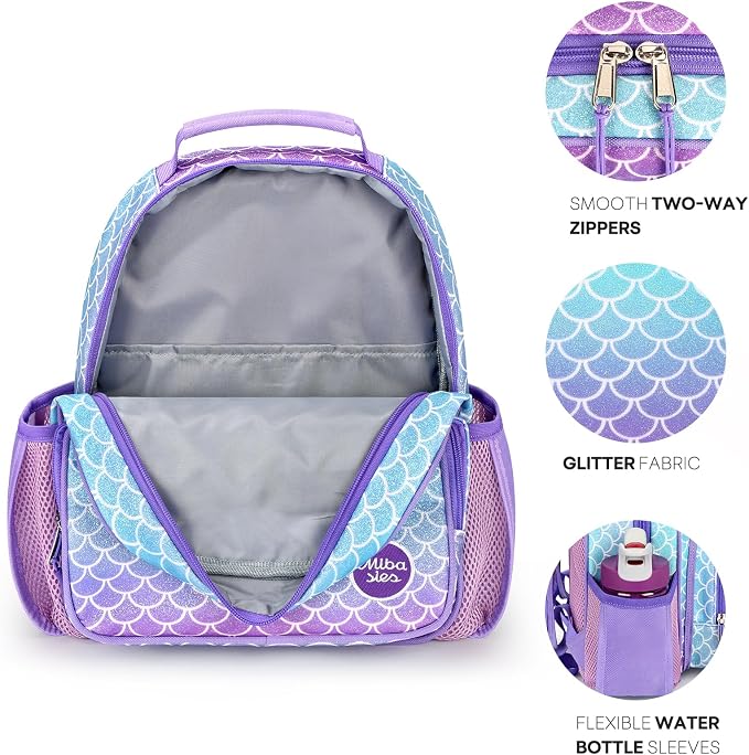 mibasies Toddler Backpack for Girls 2-4: Glitter Kids Backpacks for Girls - Image 2
