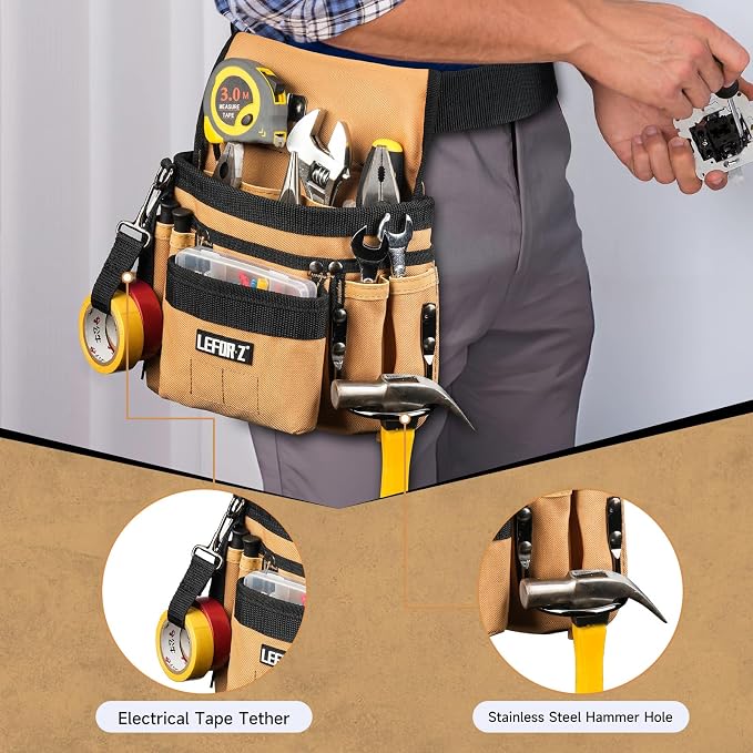 Tool Belt, Magnetic Tool Pouch, 14-Pockets Tool Belts - Image 3