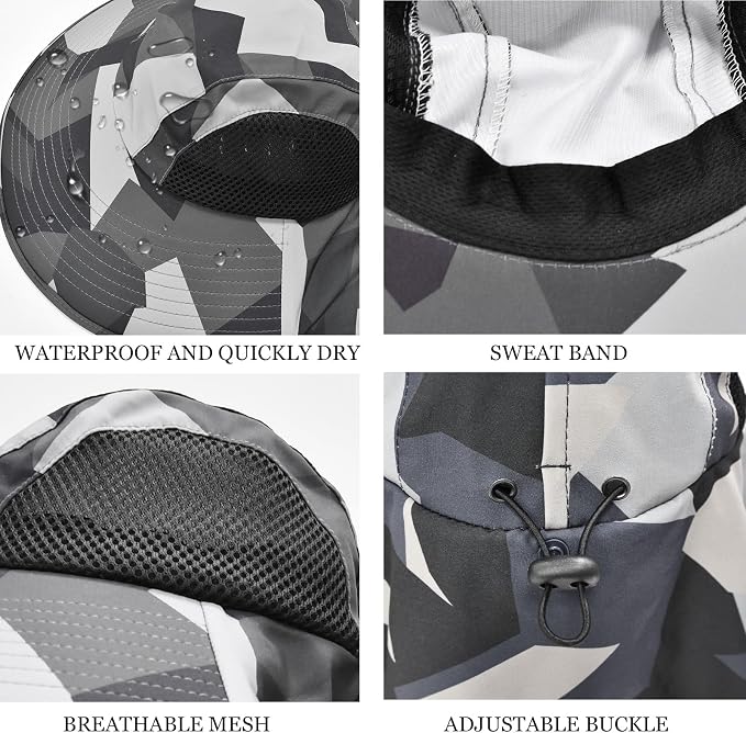 Sun Hat for Men Women with Neck Flap, UPF 50+ UV Protective Hiking Fishing Hats - Image 3