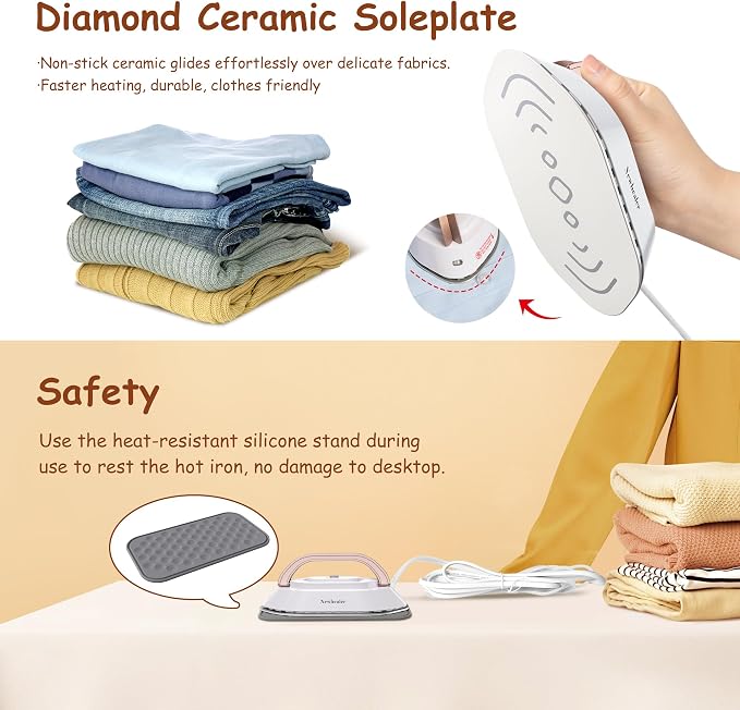 Newbealer Travel Iron with Dual Voltage - 120V/220V Lightweight Dry Iron - Image 8