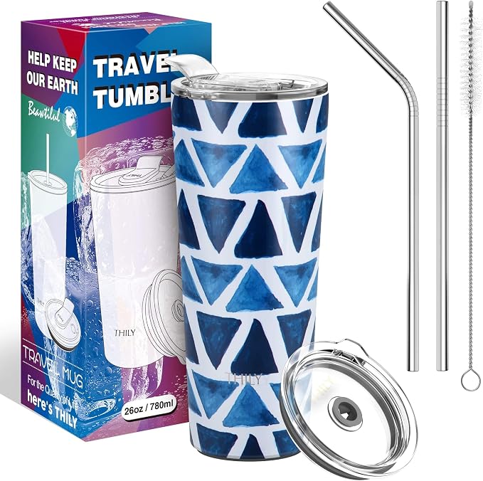 THILY Tumbler Stainless Steel Coffee Cup 26 oz Triple-Insulated Travel Mug - Image 5