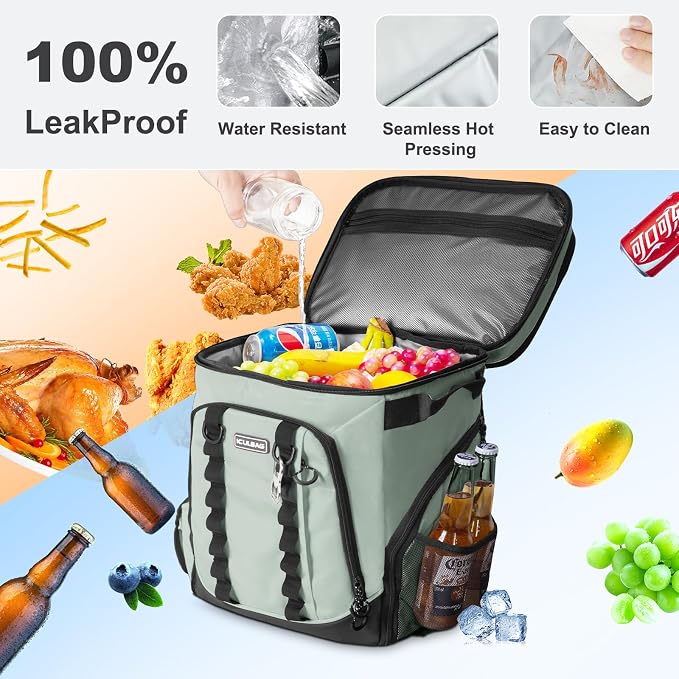 Beach Cooler Backpack for Men 36cans Insulated Backpack Cooler Lunch Bag for - Image 6