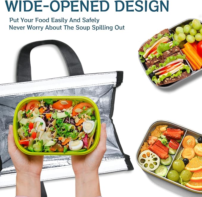Della Gao Insulated Lunch Bag for Women Men, Waterproof Small Lunch Tote Lunch - Image 4