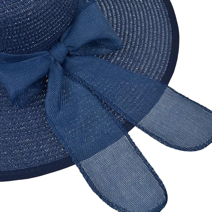 DRESHOW Beach Hats for Women Big Straw Wide Brim Summer Hat Floppy Foldable - Image 5