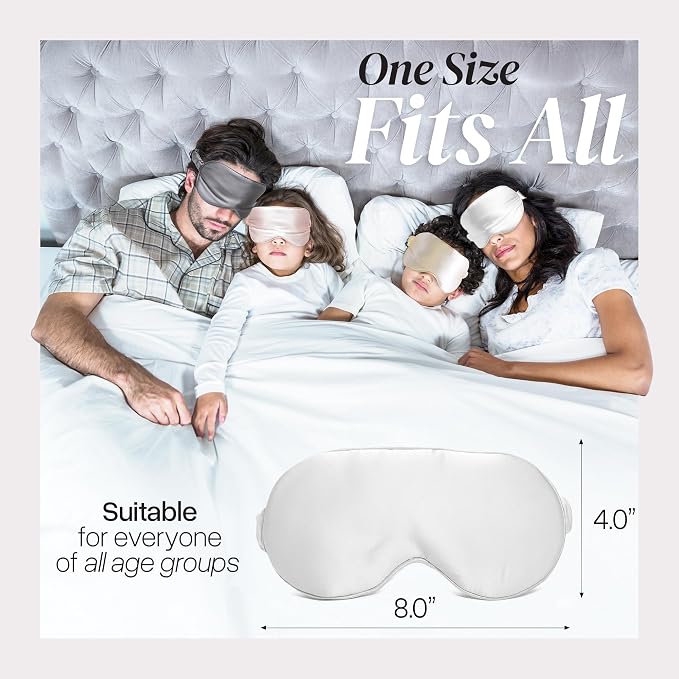 Adjustable Silk Sleep Mask Eye Covers | 100% Pure 6A Mulberry Silk | Blackout & - Image 8