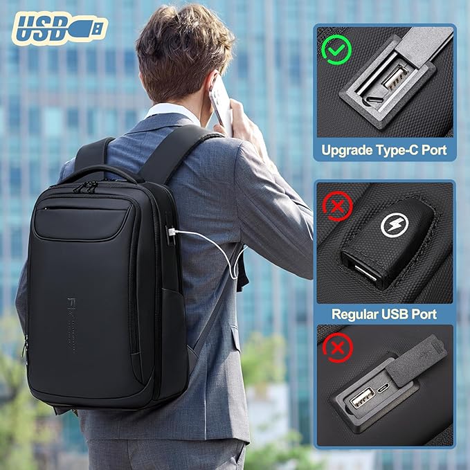 FENRUIEN Expandable Travel Backpack 15.6 Inch, Water Resistant Backpack - Image 6