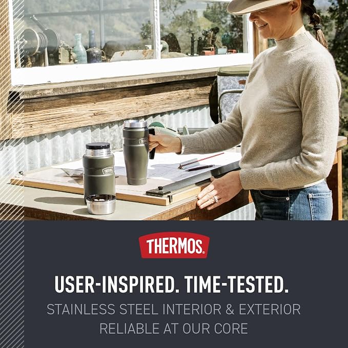 THERMOS Stainless King Vacuum-Insulated Travel Mug, 16 Ounce, Matte Stainless - Image 5