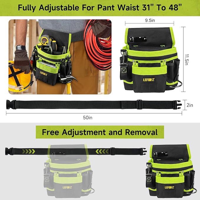 Tool Belt, Magnetic Tool Pouch, 14-Pockets Tool Belts - Image 2