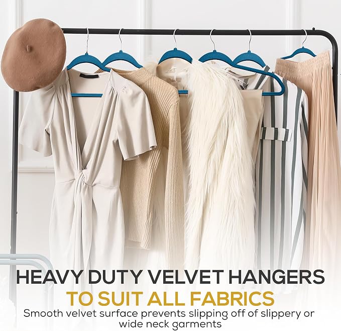 Premium Velvet Hangers 50 Pack Ultra Thin Non Slip Adult Felt Space Saving Slim - Image 7