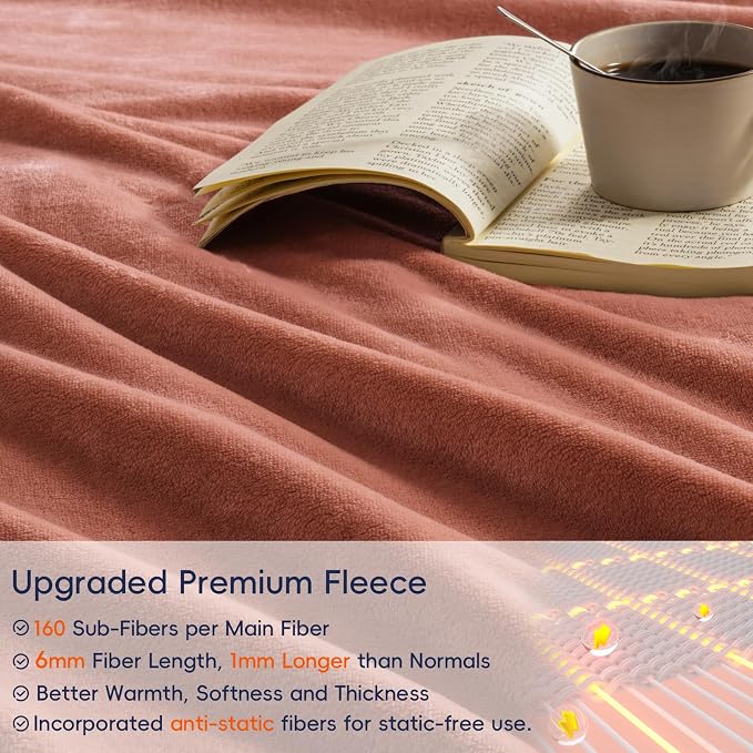 PHF Ultra Soft Fleece Blanket King Size, No Shed No Pilling Luxury Plush Cozy - Image 4
