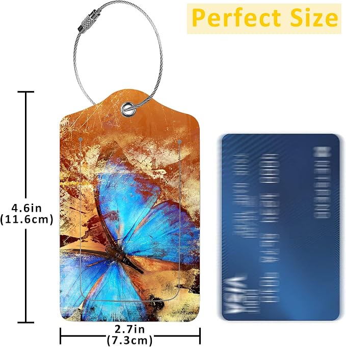 2 Pack Luggage Tags for Suitcases, PU Leather Id Label Luggage Tags - Image 2