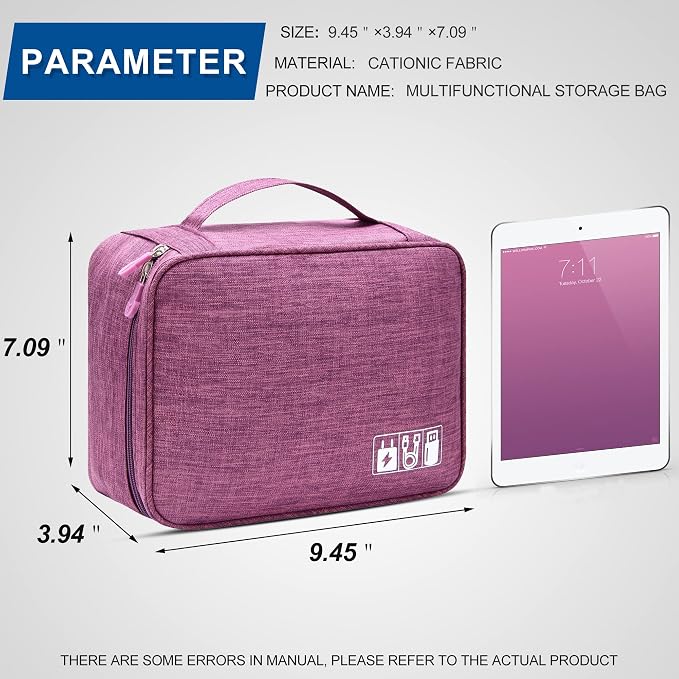 Electronics Organizer Travel Universal Cable Organizer Bag Waterproof - Image 6