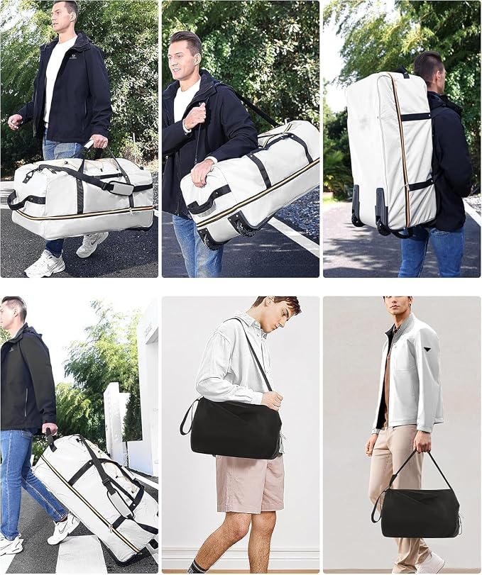 Rolling Duffle Bag with Wheels, 110L/140L Expandable Soft-Sided Foldable Duffle - Image 7