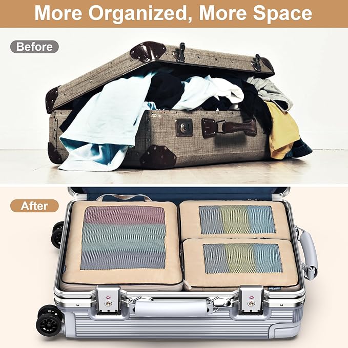 7 Set Compression Packing Cubes Packing Organizer - Image 5
