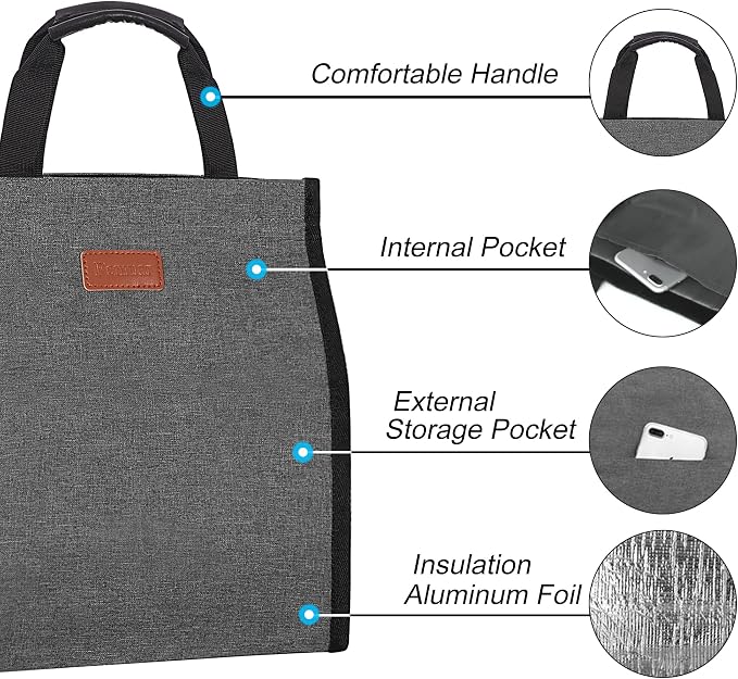 Lunch Bags for Women Insulated Reusable Lunch Tote - Image 3