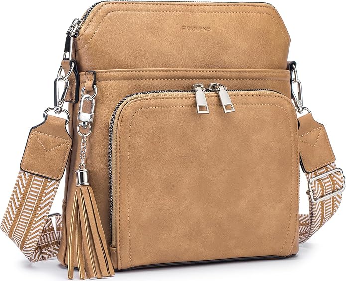 Crossbody Purse for Women, Lightweight Medium Crossbody Bag Soft Leather by Roulens