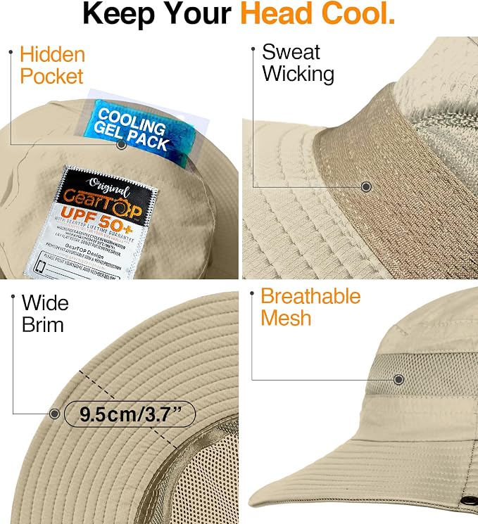 GearTOP Safari Sun Hat for Men and Sun Hats for Women UV Protection UPF 50+ - Image 4