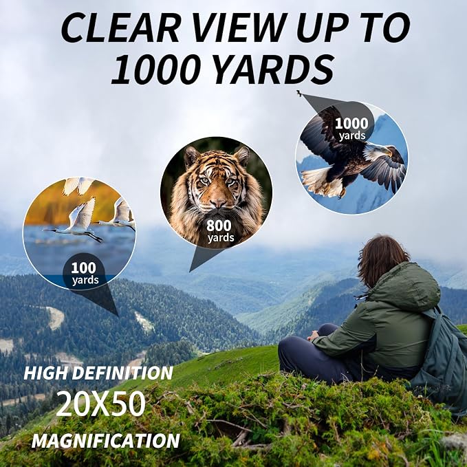PISEZ 20X50 Binoculars for Adults High Powered - Image 9