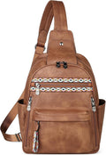 FADEON Large Sling Bag for Women, Leather Crossbody Purse Designer Anti Theft by FADEON