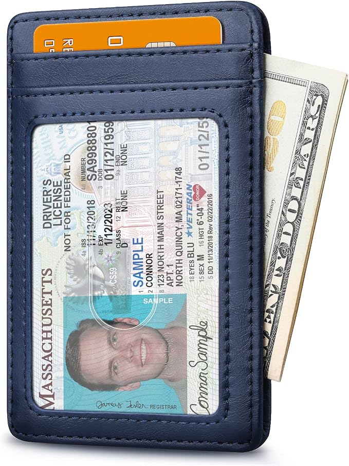 Buffway Mens Slim Wallet, Minimalist Thin Front Pocket Leather Credit Card - Image 2