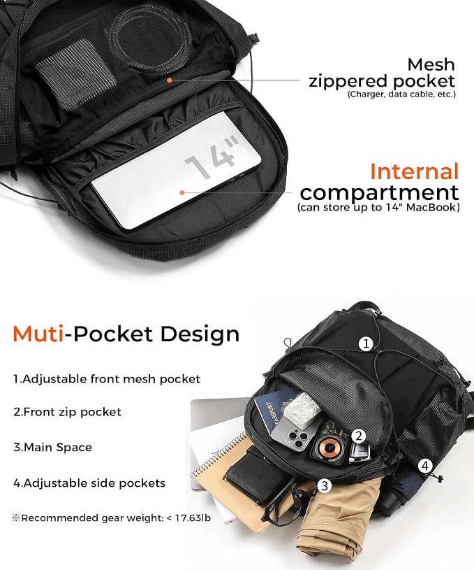 Lightweight Hiking Backpack, Camping Backpack 20L Small Backpacks Water - Image 4